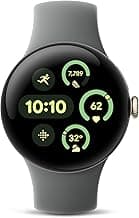 Google Pixel Watch 3 (41mm) Latest Model - Android Smartwatch, Heart Rate Tracking, Fitbit Advanced Running, Fitness Insights, 24-Hour Battery - Champagne Gold Aluminum Case - Hazel Band - Wi-Fi