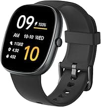 HUAKUA Smart Watches for Women Men (Answer/Make Calls), 1,85" HD Smart Watch for iPhone/Android Phones, Fitness Tracker with 100+ Sport Heart Rate/Sleep Monitor Pedometer IP68 Waterproof (Black)
