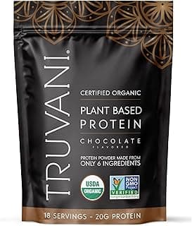 Truvani Vegan Pea Protein Powder | Chocolate | 20g Organic Plant Based Protein | 18 Servings | Keto | Gluten & Dairy Free | Low Carb | No Added Sugar
