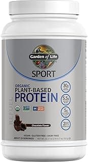 Garden of Life Organic Vegan Protein Powder with Probiotics, BCAAs, NSF Certified, Gluten Free & Sport, Non GMO, Sport Protein Powder, 19 Servings, Chocolate