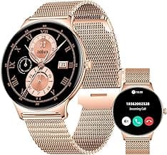 SOUYIE Smart Watches for Women, 1.43" AMOLED Display Fitness Tracker with Bluetooth Make/Answer Call, Heart Rate/SpO2/Sleep Monitor, 100+ Sports Modes, IP67 Waterproof Smartwatch for Android iPhone