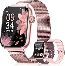 Smart Watches for Women, Health Fitness Watch for Android iPhone, Sleep/Heart Rate/SpO2/Blood Pressure Monitor, 1.85'' Smartwatch for Calls/SMS/Notifications, 100+ Sports Modes, 300+ Dials, 3 Bands